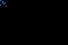 a rendering of a few cells from a simulation of conway's
                    game of life