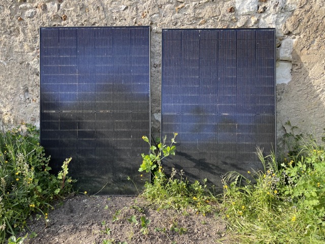 2 Panels leaning against a wall