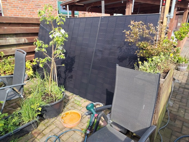 3 Panels setup in a garden